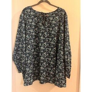 Bloomchic Top Women's Size 26 Multicolor Long Sleeves Crew Neck Pullover